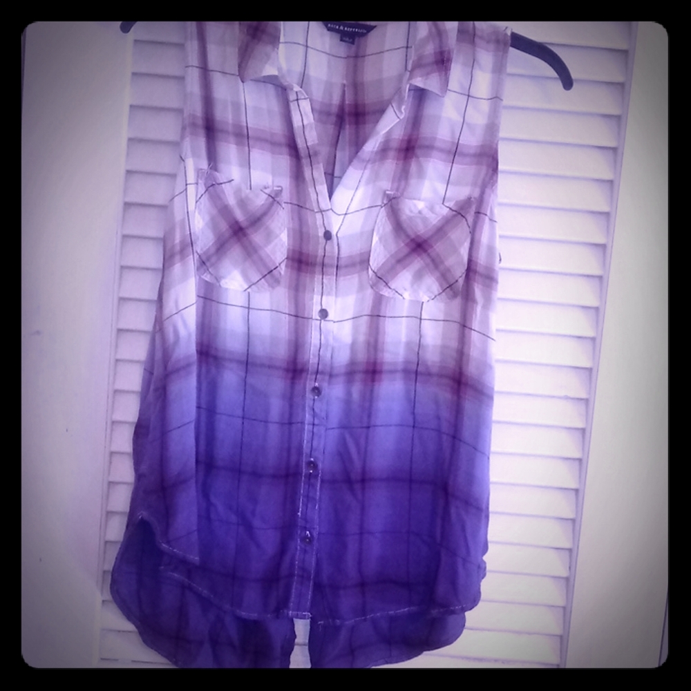 Purple white button down💜